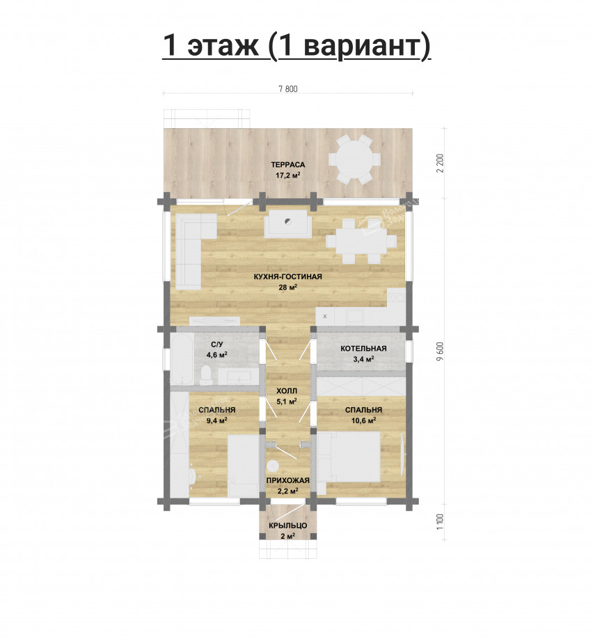 Дом из профилированного бруса VZ-329